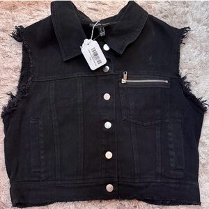 Dolls Kill DK Logo Vest NWT Frayed Denim